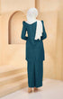 Kuntum Kurung Moden Plain | Teal Blue